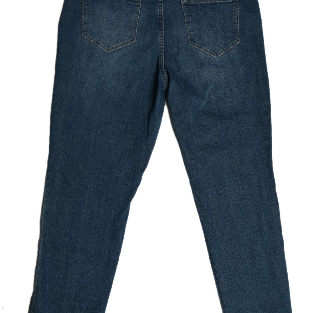 Liz Claiborne Embroidered Jeans Tapered Leg Cotton Blend Women's Size 14 - Picture 3 of 9